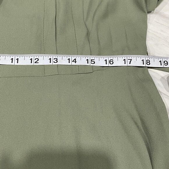 Nanette Lepore Shirt Dress Collared Puff Sleeve Pleated Tie Waist Size 14 NWT - Picture 8 of 11